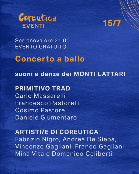 Coreutica 2026: concerto a ballo con Primitivo Trad