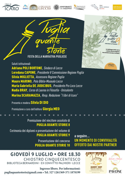 Dieci anni di "Puglia Quante Storie": la casa editrice I Libri di Icaro celebra la narrativa pugliese
