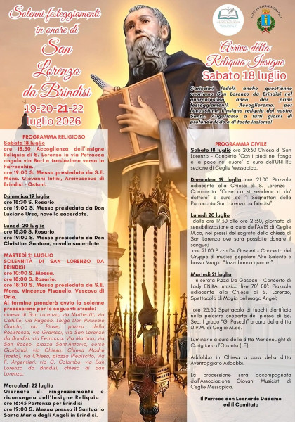 Festa e processione di San Lorenzo da Brindisi e pizzica con gli "Jazzabanna"