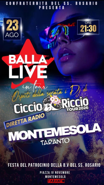 Balla Live Tour e Radio Ciccio Riccio, la piazza diventa una discoteca a cielo aperto