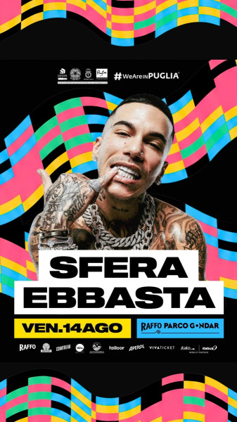 Sfera Ebbasta al Raffo Parco Gondar